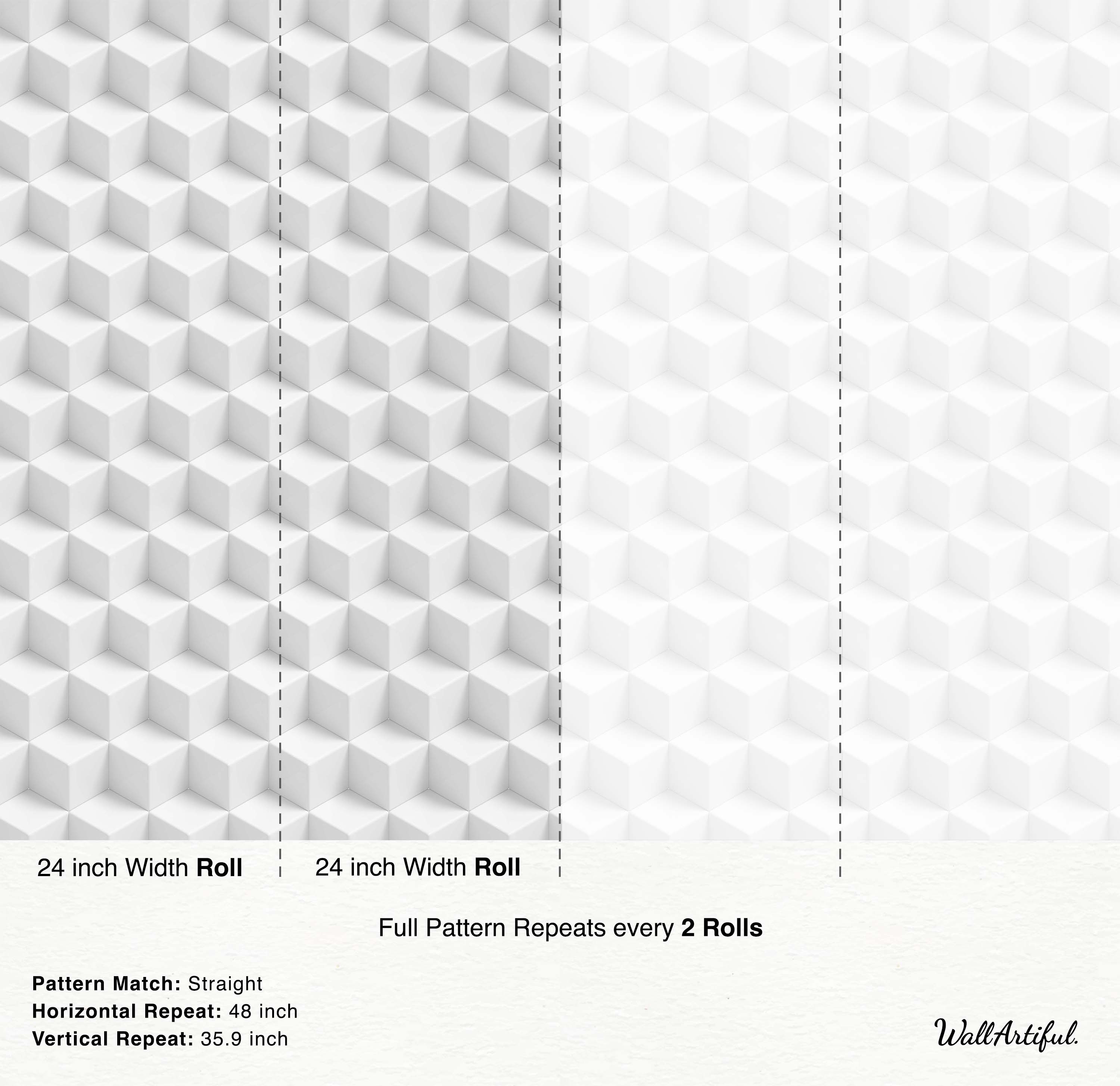 Geometric wallpaper featuring stacked 3D cubes in white and light gray, creating an optical illusion.