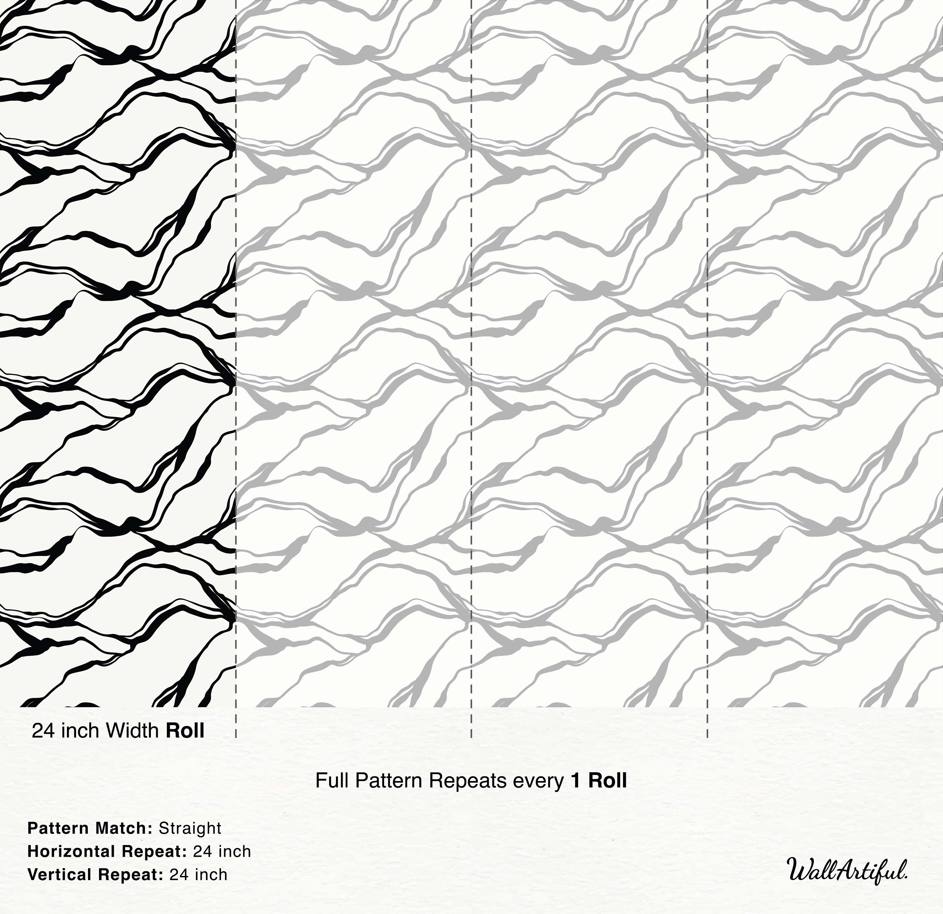 Abstract wallpaper featuring bold, wavy black lines flowing across an off-white background.